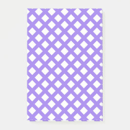 Lila-weiße Karo-Diamant-Muster Post-it Klebezettel