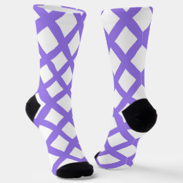 Lila-weiße Karo-Diamant-Muster Socken