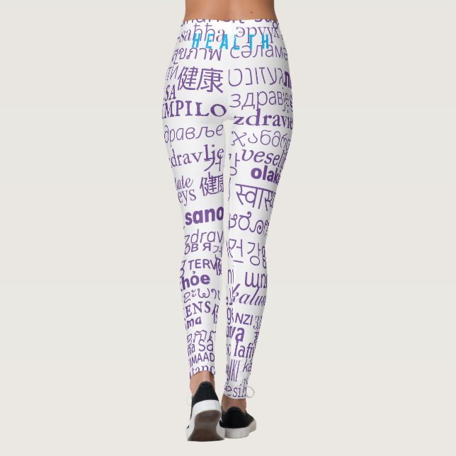Lila weiße Leggings oder Farbauswahl (Rückseite)