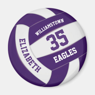 lila weiße Mannschaft färbt Jungs Volleyball Magnet