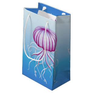Lila weiße Medusa-Art Quallen-Geschenk-Tasche Kleine Geschenktüte