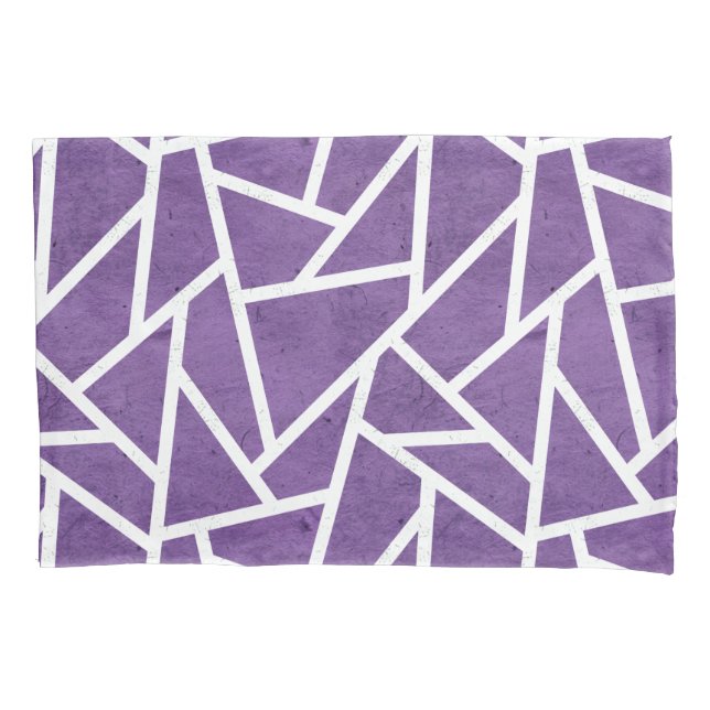 Lila-weiße Mosaikmuster Kissenbezug (Vorderseite)