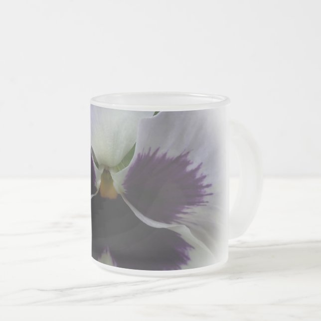Lila-weiße Panik Mattglastasse (VorderseiteRechts)