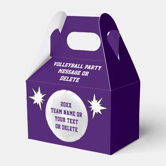 Lila, weiße Personalisierte, Volleyball Gefälligke Geschenkschachtel (Vorderseite)