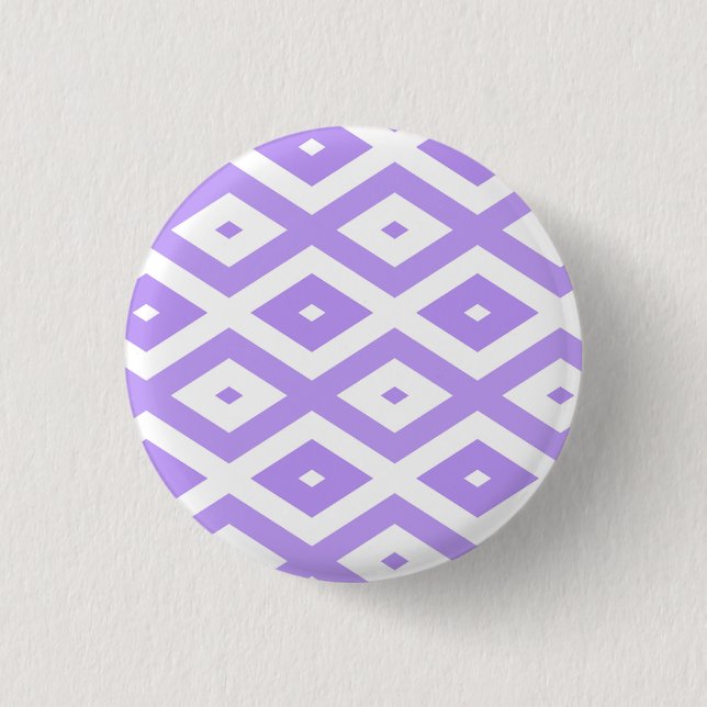 Lila-weiße Rautenmuster Button (Vorderseite)