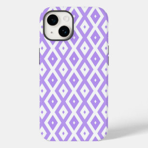 Lila-weiße Rautenmuster Case-Mate iPhone 14 Hülle