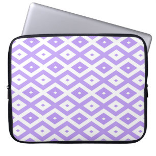 Lila-weiße Rautenmuster Laptopschutzhülle
