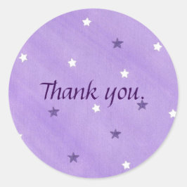 Lila weiße Sterne auf Lavendel Danke Stickers
