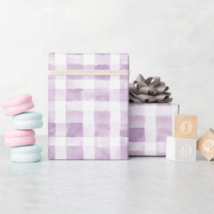 Lila Weiße Streifen Baby Shower Geschenkpapier