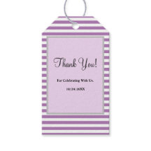 Lila/weiße Streifen - Gift-Tags
