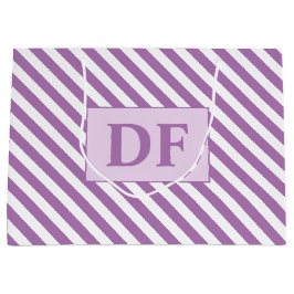 Lila/weiße Streifen Große Geschenktüte