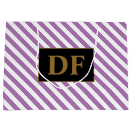 Lila/weiße Streifen Große Geschenktüte