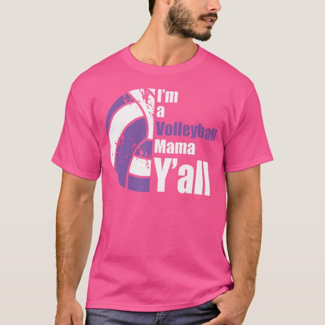Lila Weiße Volleyball Mama Funny Mütter Sport F T-Shirt (Vorderseite)