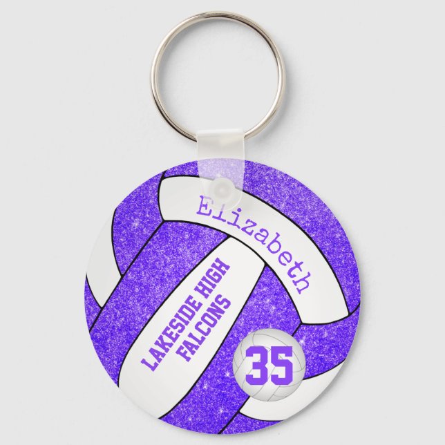 lila weiße Volleyballtasche mit dem Namen der Mann Schlüsselanhänger (Vorderseite)