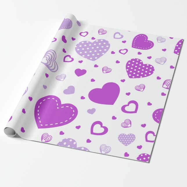 Lila weißer Hintergrund Geschenkpapier (Ungerollt)