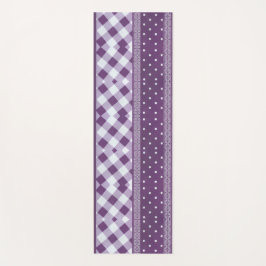 Lila weißer Karrer Polka Dock Damaskus Kunst Yogamatte