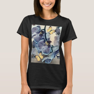Lila, weißer Orchideenschmetterling T-Shirt