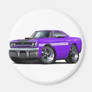 Lila-Weißes Auto 1970 Plymouths GTX Magnet