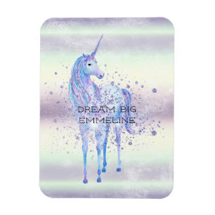 Lila Weißes Einhorn Glitzer Traumstrecke Airolo - Magnet