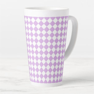 Lila weißes Schachbrett Diamantmuster Milchtasse