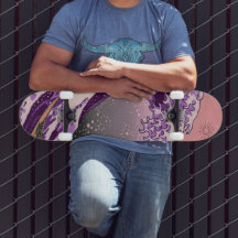 Lila Wellenreiteboard für Neon Retro