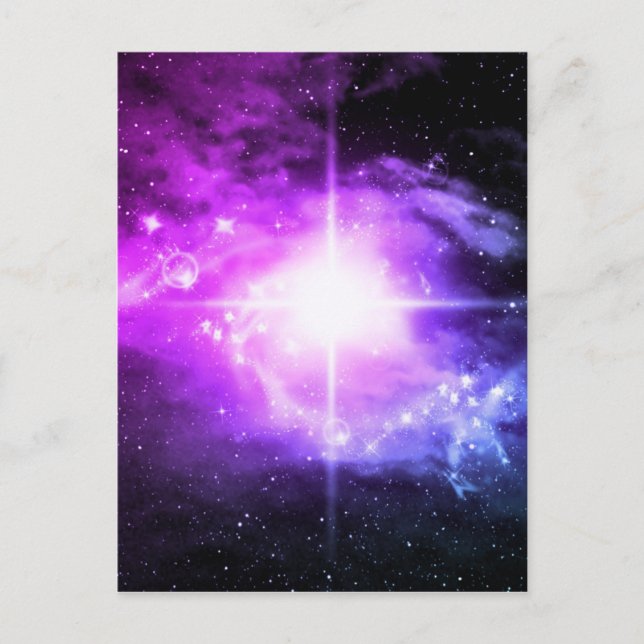 Lila Weltraum Postkarte (Vorderseite)