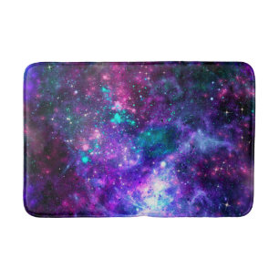 Lila Weltraumgalaxie Kosmischer Raum Teal Rosa Him Badematte