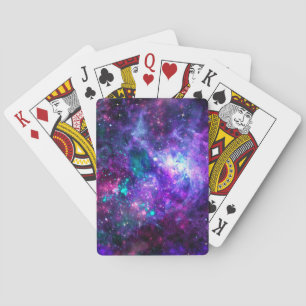 Lila Weltraumgalaxie Kosmischer Raum Teal Rosa Him Spielkarten