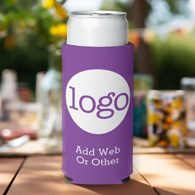 Lila Werbung für Basic-Logos für Unternehmen oder  Selters Dosenkühler (Custom Can Cooler)