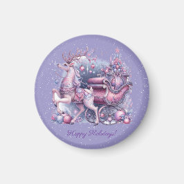 Lila Whimsical Magical Rentier Magnet