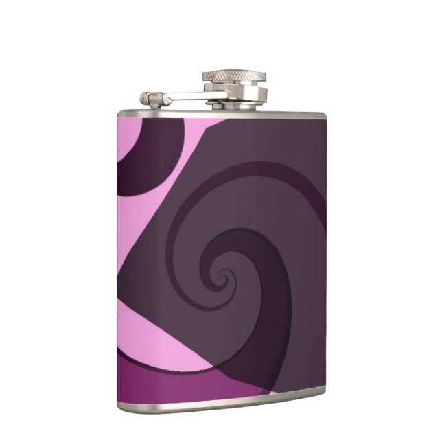 Lila Whimsisches Design Flachmann (Rechts)