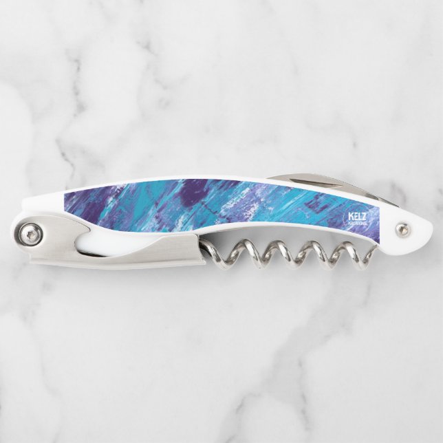 Lila White Aqua Corkschraube Kellnermesser (Vorderseite)