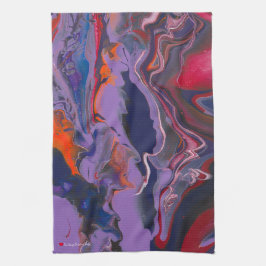 Lila White Blue Orange Abstrakt Geschirrtuch