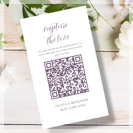 Lila | White Capture the Liebe QR Code Begleitkarte