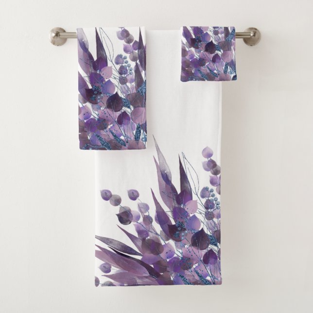 LILA WHITE EUCALYPTUS BADEZIMMER TOWEL SET (Insitu)