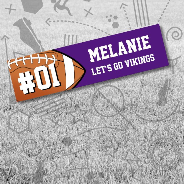 Lila White Football Team Autoaufkleber (Von Creator hochgeladen)