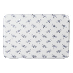 Lila White Lavender Glitzer Dragonflies Badematte
