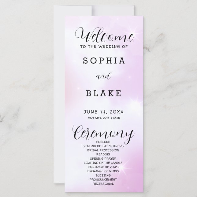 Lila-White-Modern-Hochzeitsprogramm (Vorderseite)