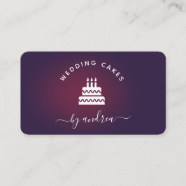 Lila White Wedding Cake Logo Social Media Visitenkarte