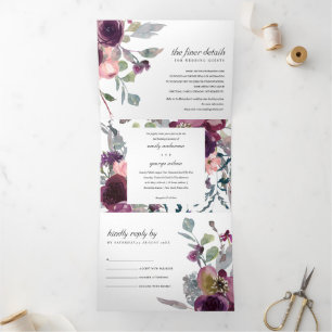 LILA WILD-WILD-WASSERSPEICHERUNG IN LILAC DREIFACH GEFALTETE EINLADUNG