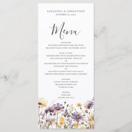Lila Wildblume Blumenkarte Menükarte