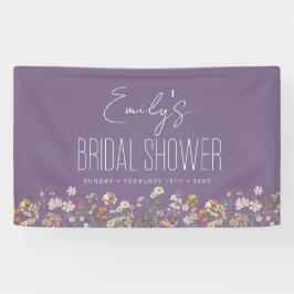 Lila Wildblume Boho Brautparty Banner