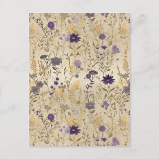 Lila Wildblume Chiyogami Postkarte