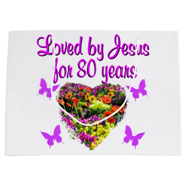 LILA WILDBLUME, DIE JESUS 80 JAHRE LIEBT GROßE GESCHENKTÜTE (Vorderseite)