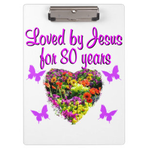 LILA WILDBLUME, DIE JESUS 80 JAHRE LIEBT KLEMMBRETT
