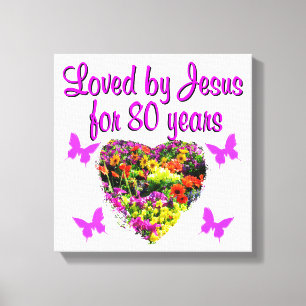 LILA WILDBLUME, DIE JESUS 80 JAHRE LIEBT LEINWANDDRUCK