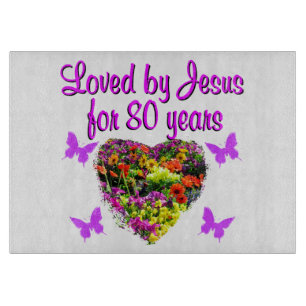 LILA WILDBLUME, DIE JESUS 80 JAHRE LIEBT SCHNEIDEBRETT