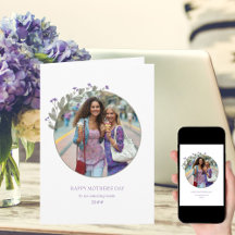 Lila Wildblume Foto Frame Happy Mother Day