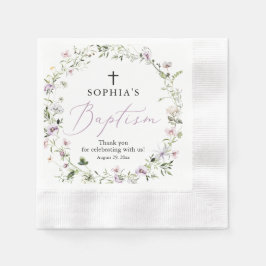Lila Wildblume Girl Taufpapier Napkin Serviette
