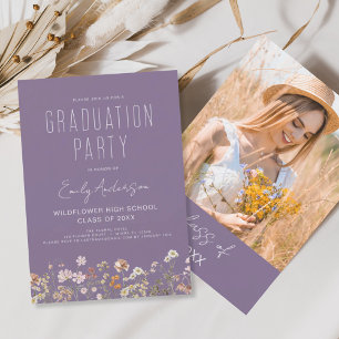 Lila Wildblume Graduation Party Boho Bloom Einladung